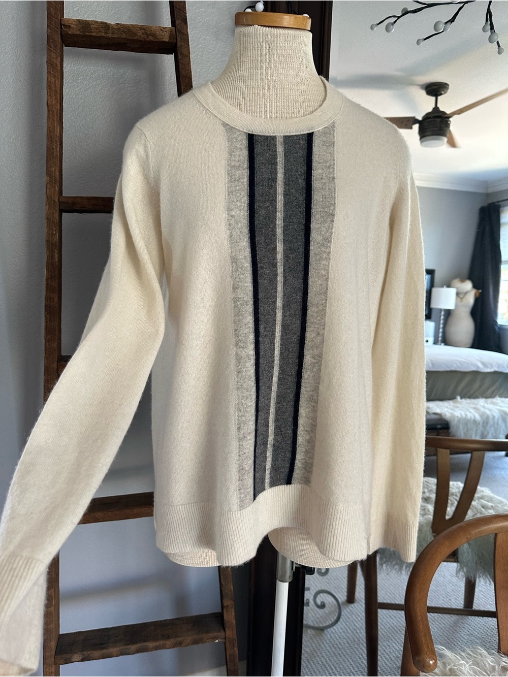 Vince Knit Sweater with Gray and Black Accent size large